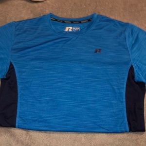 Russell Dri Power 360 Shirt Blue w/ Navy accent Youth XL (14-16)